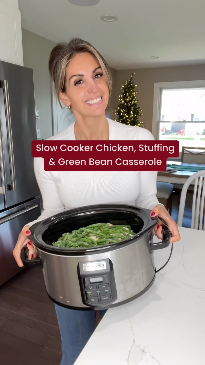 Slow Cooker Chicken Stuffing & Green Bean Casserole Simply Janie